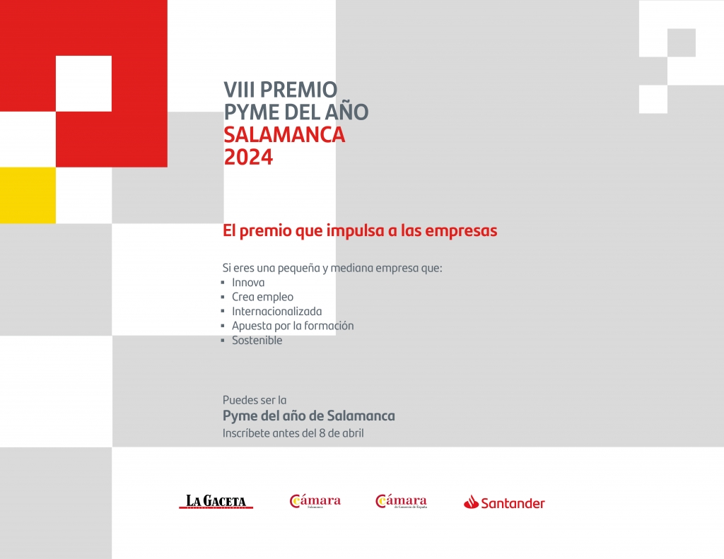 Cámara de Salamanca y Banco Santander  lanzan la octava edición del Premio Pyme del Año de Salamanca